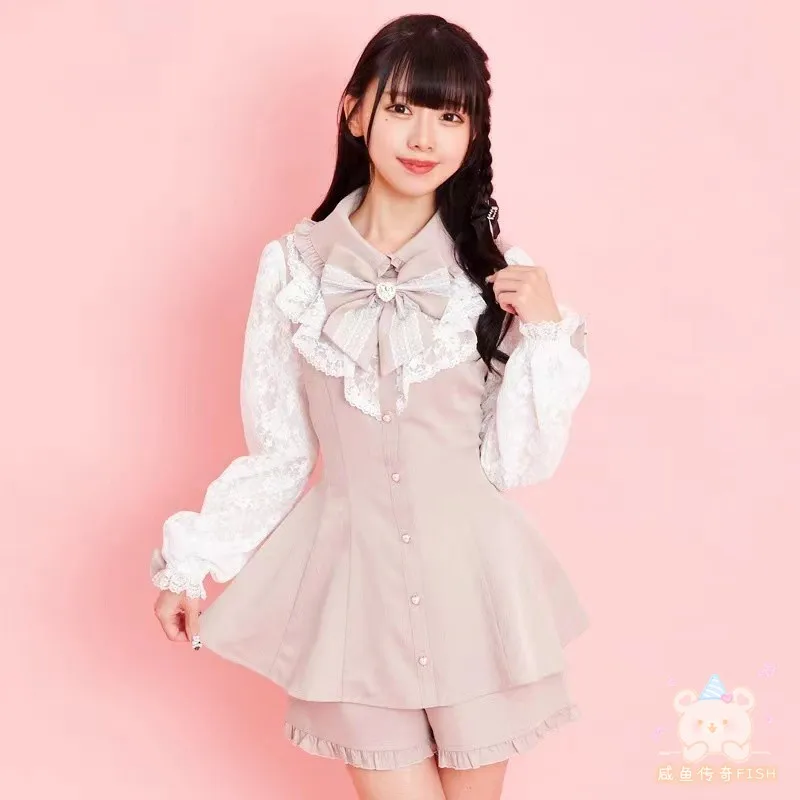 Женский комплект одежды SC новинка 2023 Осеннее кружевное платье с длинным рукавом