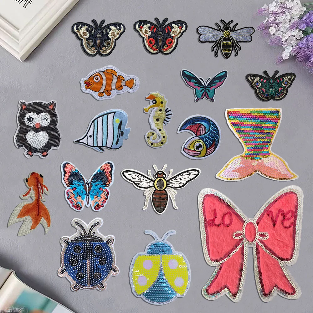 

Wholesale sales of 50 pieces animal pattern embroidery patch decorate clothing Hot melt adhesive ironing Stitchable Repair hole
