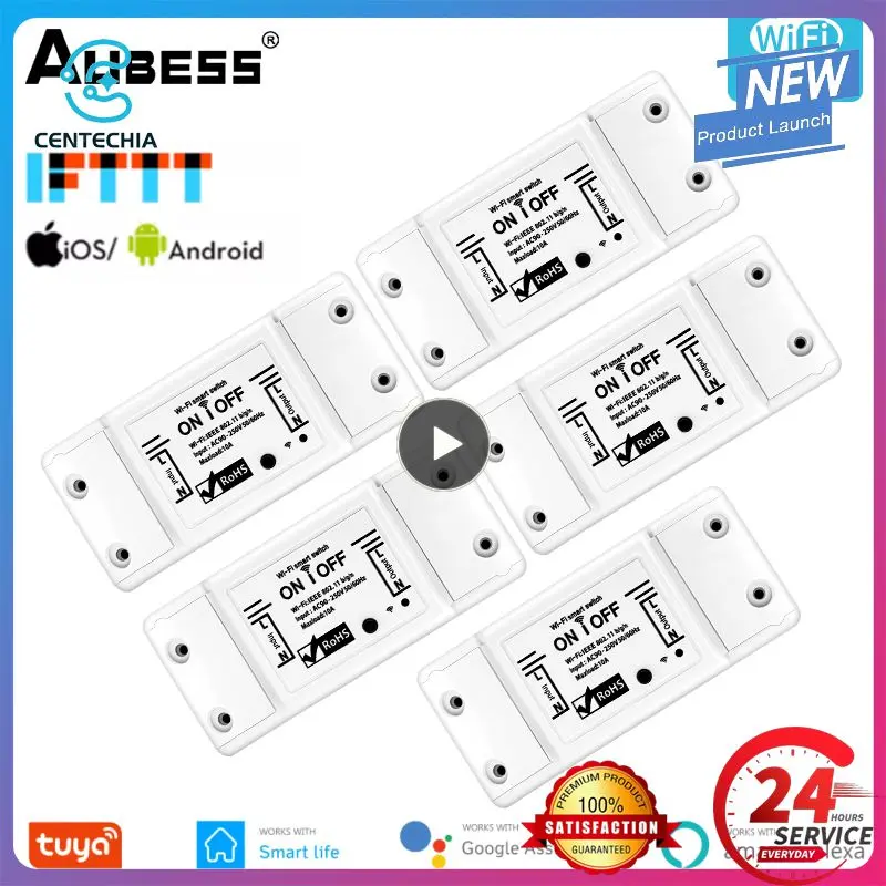 

1~7PCS Wifi Smart Light Switch 10a Diy Smart Home Mini Breaker Module Tuya Wireless Switch App Remote Control