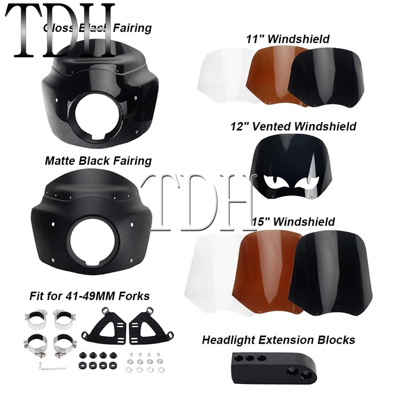 Обтекатель для лобового стекла 15 Дюймов 5 3/4 дюймов Стандартный чехол Dyna 06-17 Low Rider