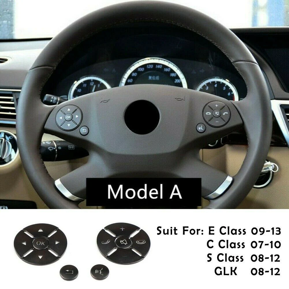 

12pcs Black Interior Car Steering Wheel Button Switch Cover Trim Repair Kit For Mercedes W204 S W212 Interior Accessories