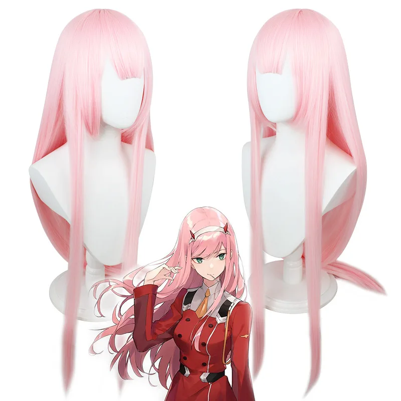 

Hair Anime Cosplay Wig DARLING in the FRANXX 02 ZERO TWO Long Wig Role Play Pink Color Cos Wig