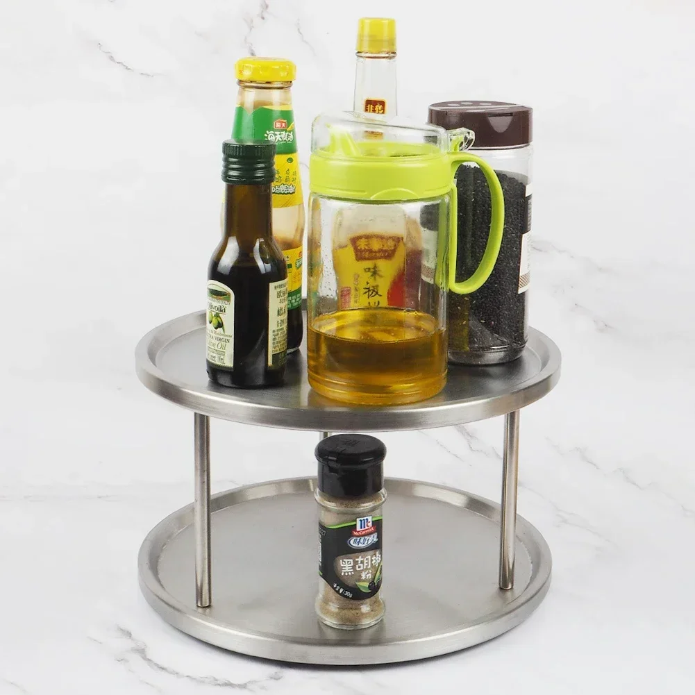 Аккуратный и аккуратный для кухни с двухъярусной полкой специй из нержавеющей