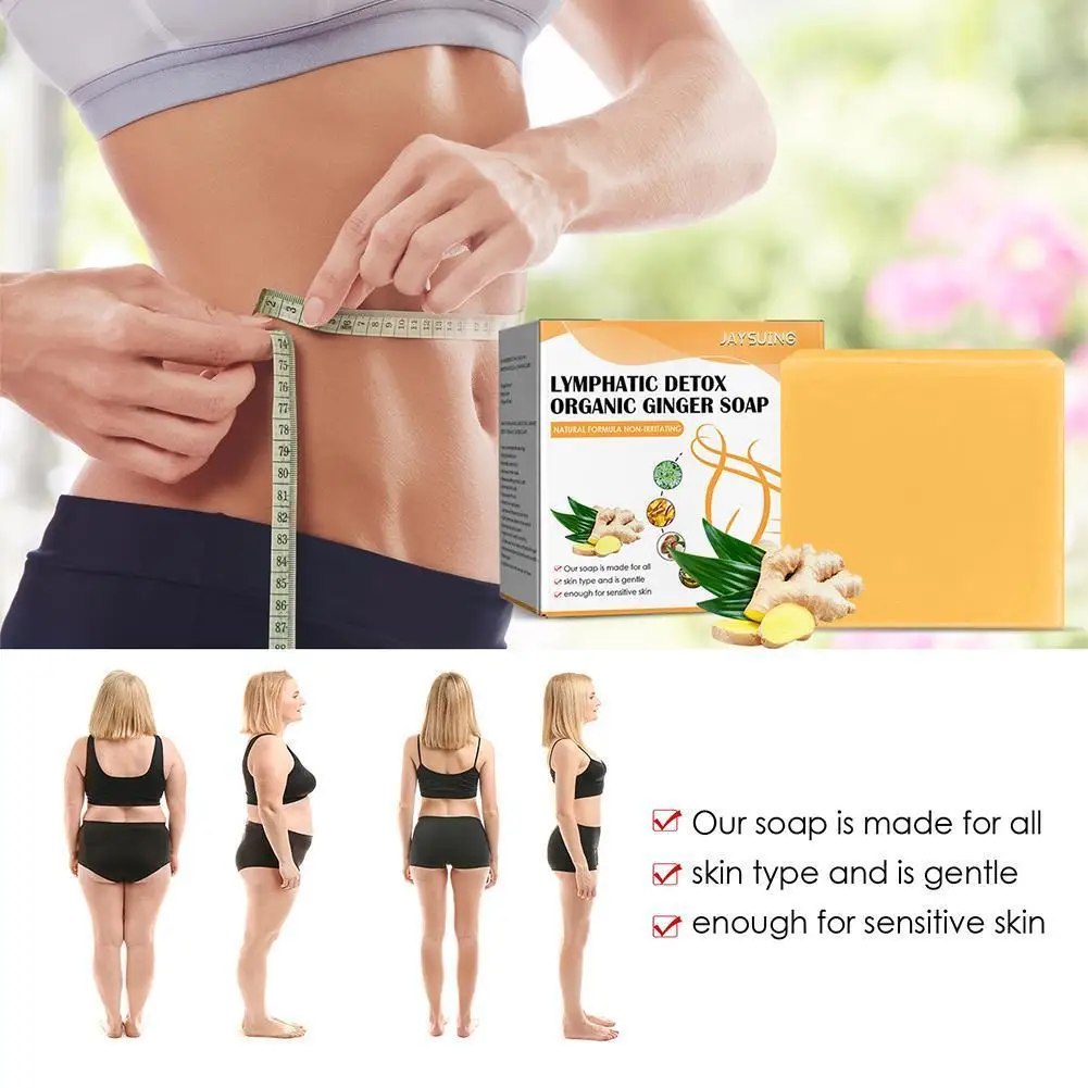 

100ml Ginger Extract Handmade Soap Natural Detox Organic Ginger Soap Drainage Weight Loss For Swelling Natural Plants Soap