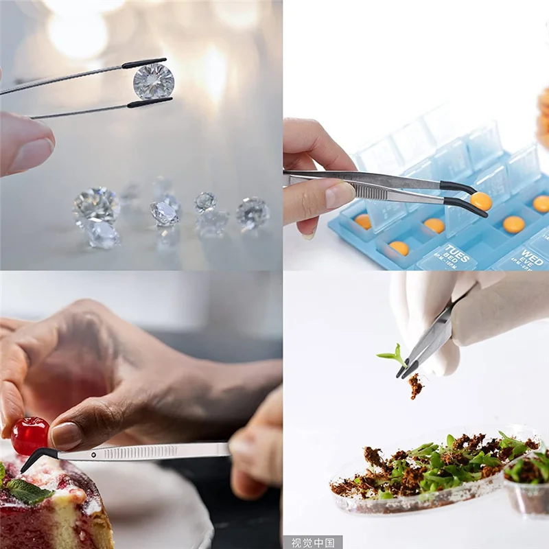 3 шт. пинцеты с резиновыми наконечниками набор пинцетов ПВХ покрытием резиновые