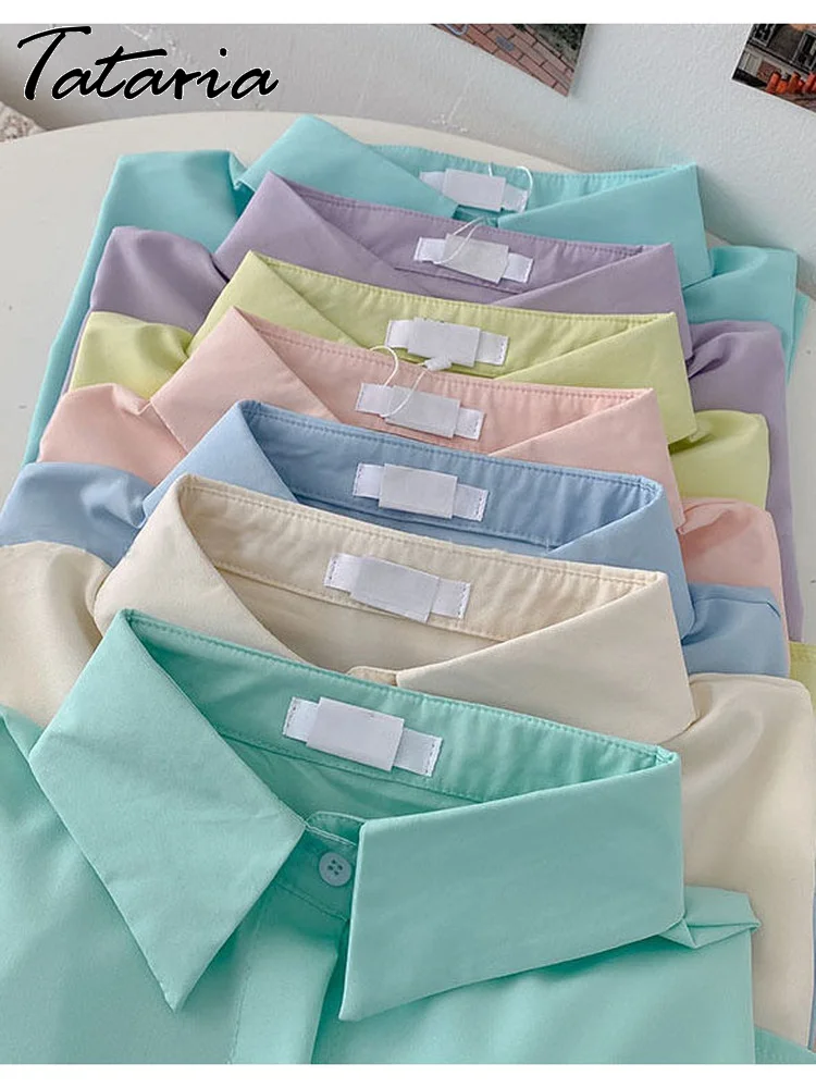 Фото 2022 осенние женские топы и блузки яркие цвета элегантные Молодежные рубашки на