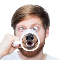 pig nose mug dog nose cup with handle male female funny creative ceramic coffee mugs animation peripheral april fools day gifts