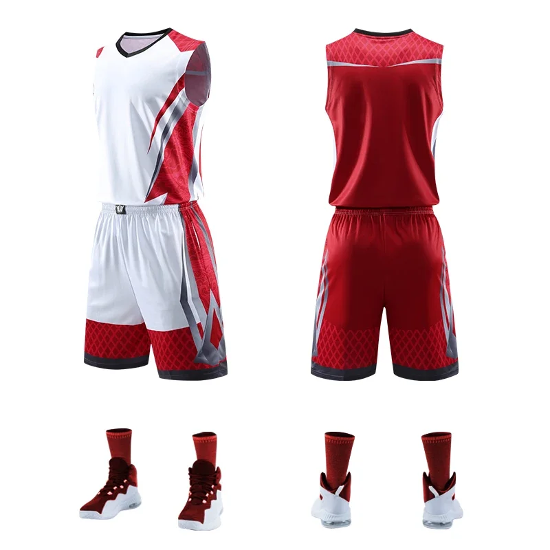 

High quality kids men throwback basketball training jersey set blank team tracksuits breathable sport basketball uniforms custom
