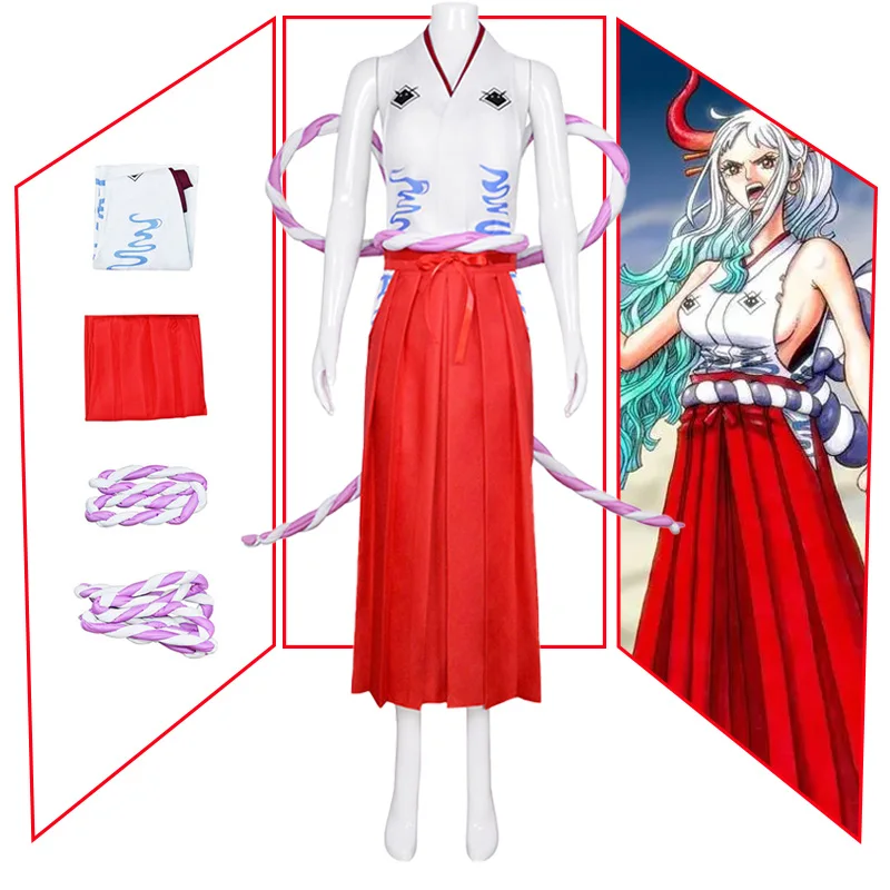 

Anime One Piece Yamato Cosplay Costume Yamato Wig Women Kimono Outfits Halloween Carnival Party Uniform Suit Cosplay Costume