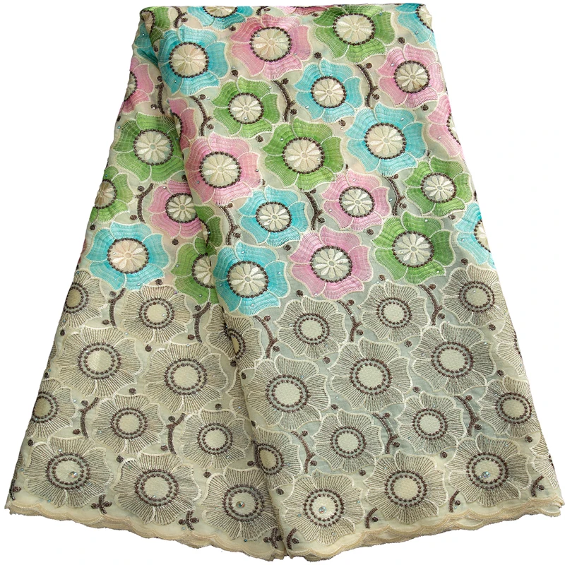 

Kalume African Swiss Lace Fabric 2023 5 Yards High Quality Nigerian Embroidery Cotton Lace Fabric For Party Dresses F3252