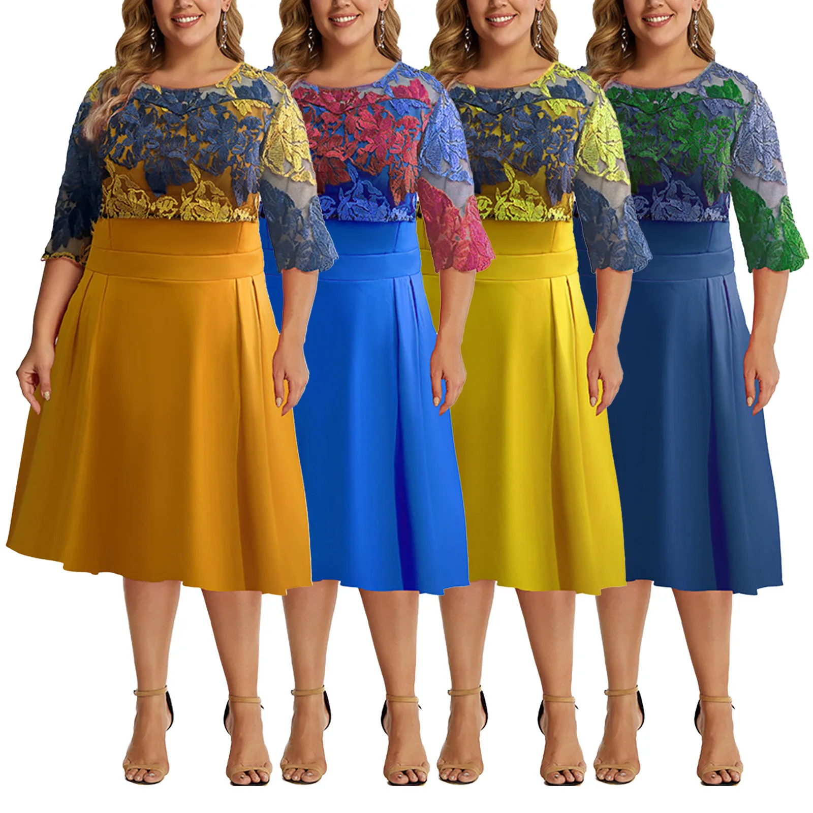 

Ladies Stylish Dress Summer Halter Hollow Out Dress Lace Embroidered Body Con Slit Casual Women Womens Easter Dresses Casual