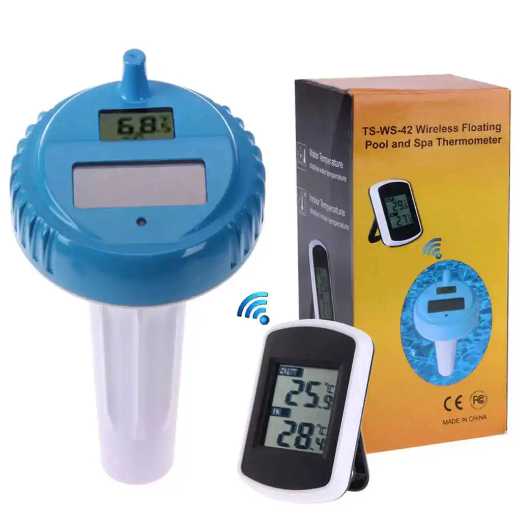 

Беспроводной электронный цифровой термометр для плавания с солнечной батареей