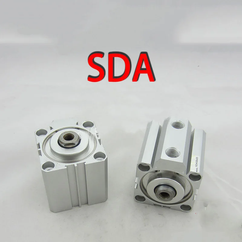 1PC New SDA20*5X10X15*20*25X30*35X40X50X60X70X10 Pneumatic Dual Action SDA Series Thin Type Air Cylinder