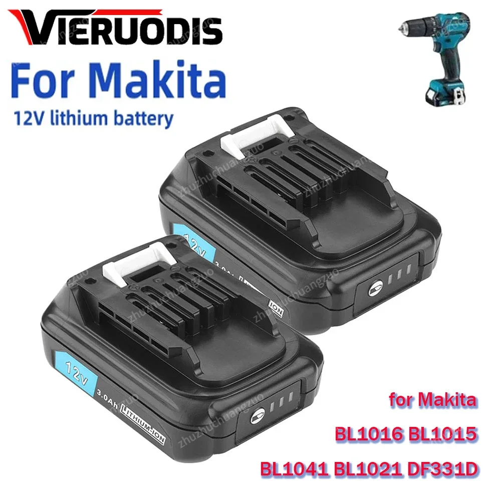 Литий-ионная аккумуляторная батарея для Makita BL1021B BL1020 BL1016 BL1015 BL104 DF331D 12 В 10 8 в 3000 мАч