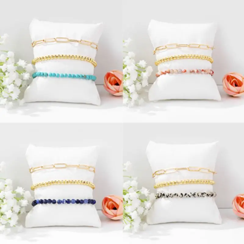 

3pcs/set Natural Stone Bracelet For Men Women Couple Copper Gold Color Chain Amethysts Tiger Eye Stone Fashion Jewelry Gifts