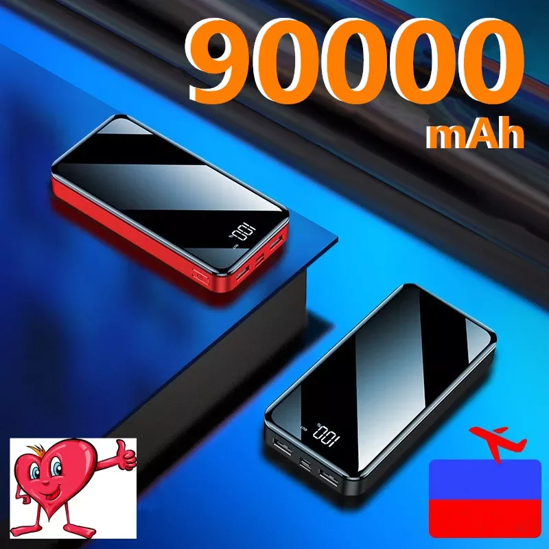 

NEW2023 Power Bank 90000mAh Portable Charging Power Bank 10000mAh USB Power Bank External Battery Charger For iPhone
