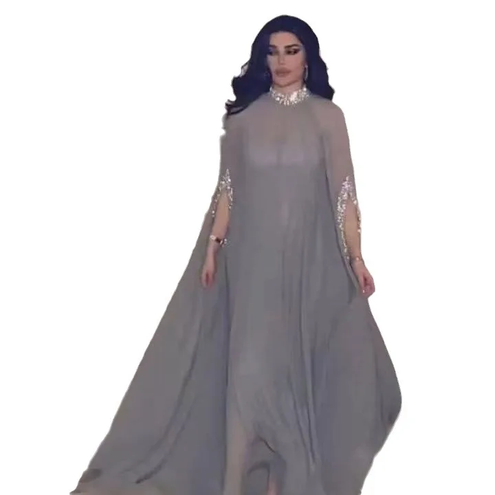 Женское шифоновое платье с блестками повседневное однотонное длинное длинным