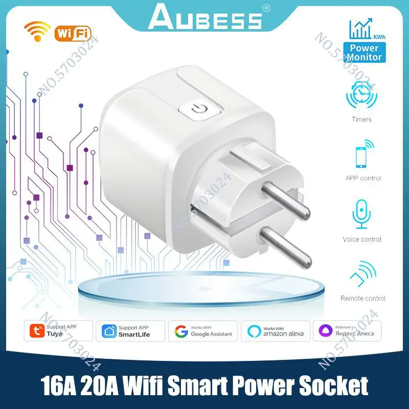 

Умная розетка Tuya с поддержкой Wi-Fi, 16 А, 20 А