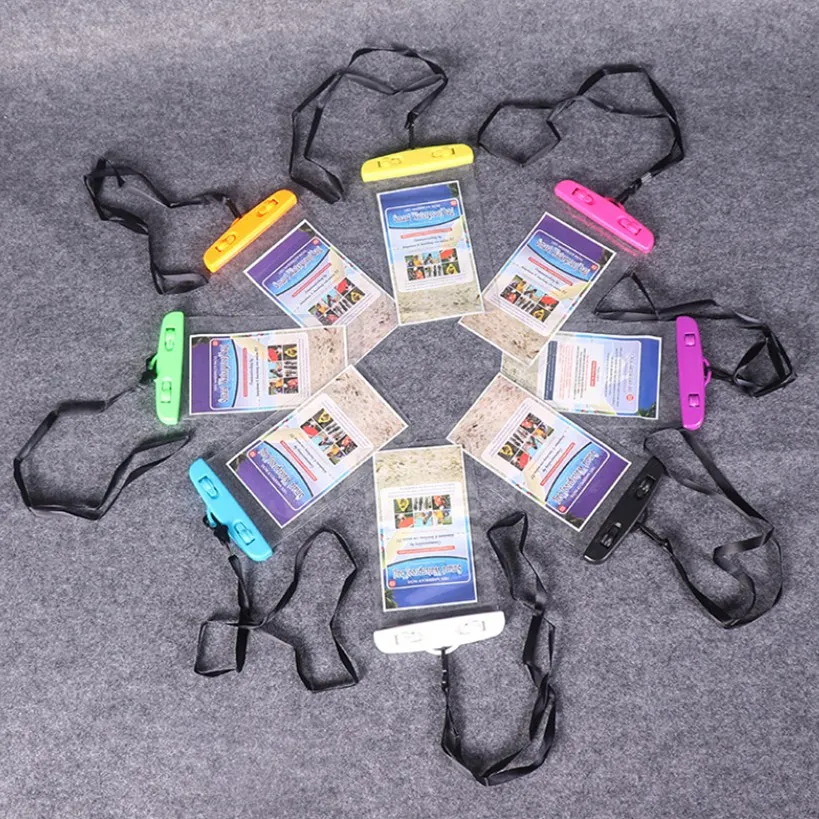 Sealing Waterproof 3.5-6inch Smart Phone Beach Swimming Bag Phone Bags with Strap Protect Bag Dry Pouch Protective Case Cover