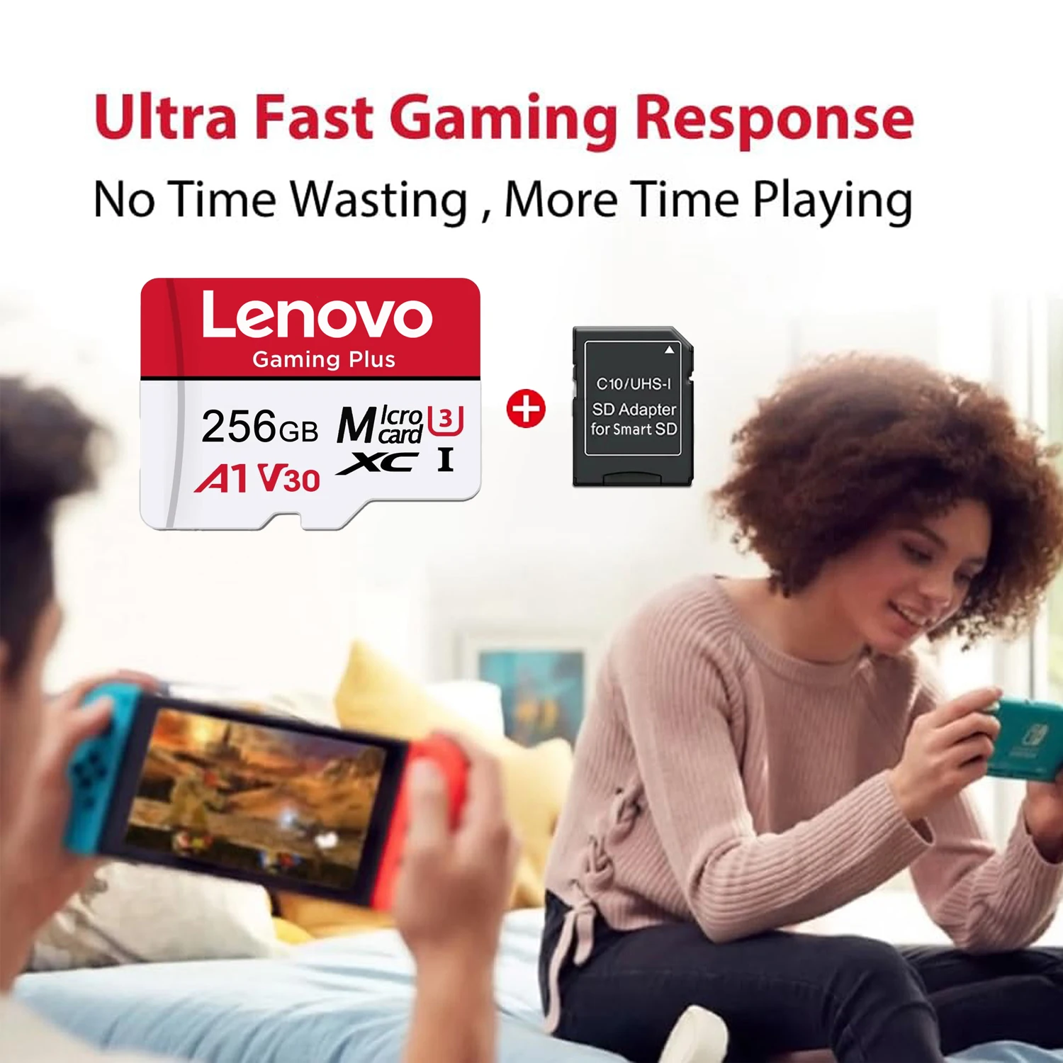 Фото Карта памяти Lenovo 2026 NEW, высокоскоростная флеш-карта Micro SD 128 ГБ, 256 ГБ, 512 ГБ, U3 V30, производительная TF-карта для Nintendo Switch. №5