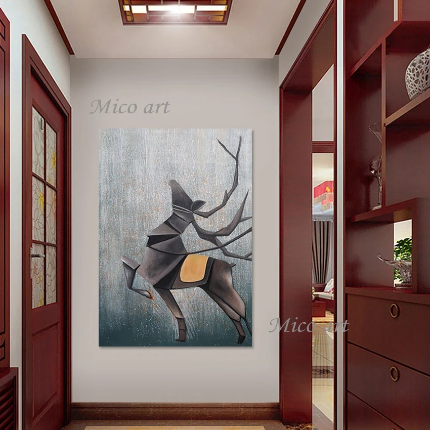 

Abstract Fawn Looked Up Hand Painted Oil Painting Handmade Canvas Picture Frameless Modern Hotel Decoration Art Wall Picture