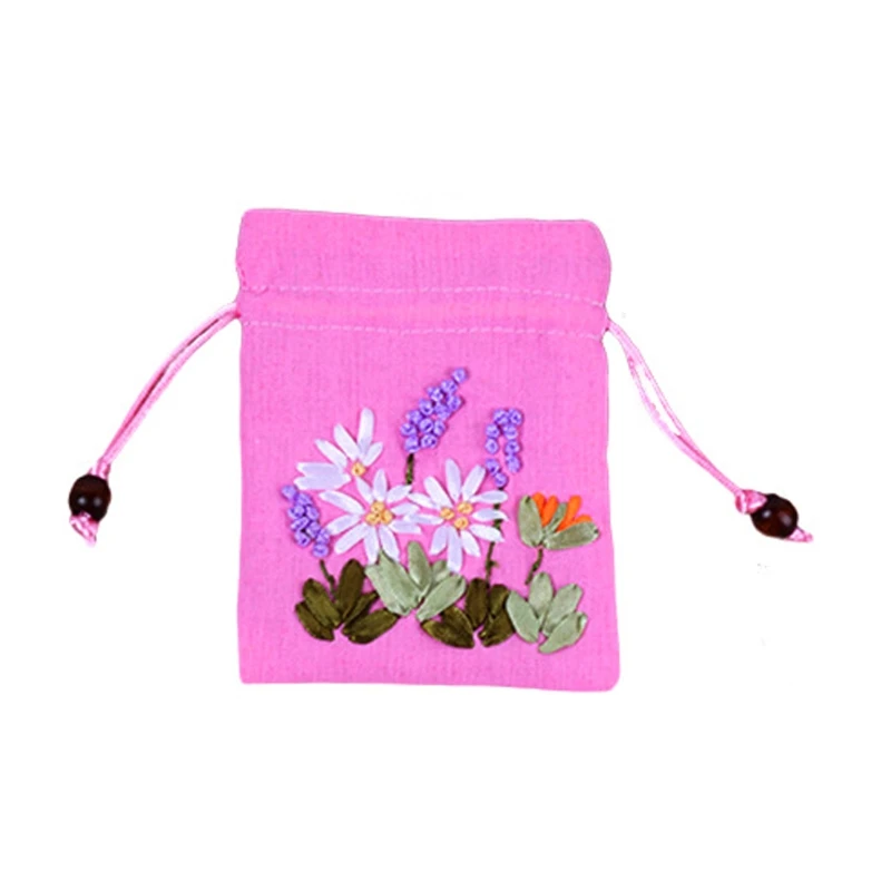 

Lavender Sachet Drawstring Mosquito Repellent Embroidery Imitation Hemp Bag for Closets Drawers Cars Wardrobes Fresh