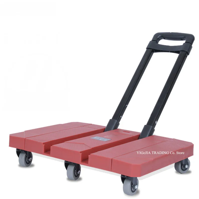 Folding Hand Truck Have 440LbS Capacity & 2 Free Ropes, Portable Heavy Duty Steel Rod Luggage Cart/Dolly with 6 Wheels
