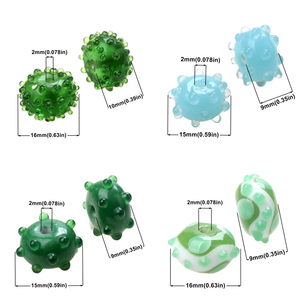 2 шт./лот 15x8 мм ручной работы Bumpy лэмпворк круглые стеклянные бусины для