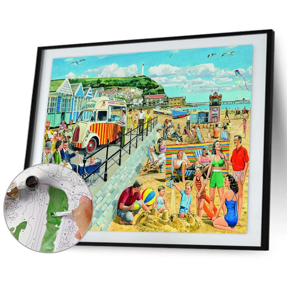 

DIY Digital Oil Painting by Numbers Landscape Drawing Modern Canvas Hand Painted Picture for Home Room Decoration