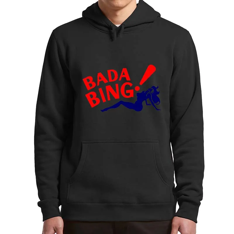 

Bada Bing Gentlemen's Club Hoodies The-Sopranos Vintage 90s Crime TV Dramas Classic Winter Fleece Sweatshirts