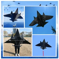 free shipping large plane kite line outdoor toys flying for adults nylon ripstop fighter kite windsocks