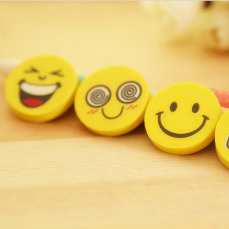 30 шт. резиновый ластик со смайликом милые Ластики для детей школьные и офисные