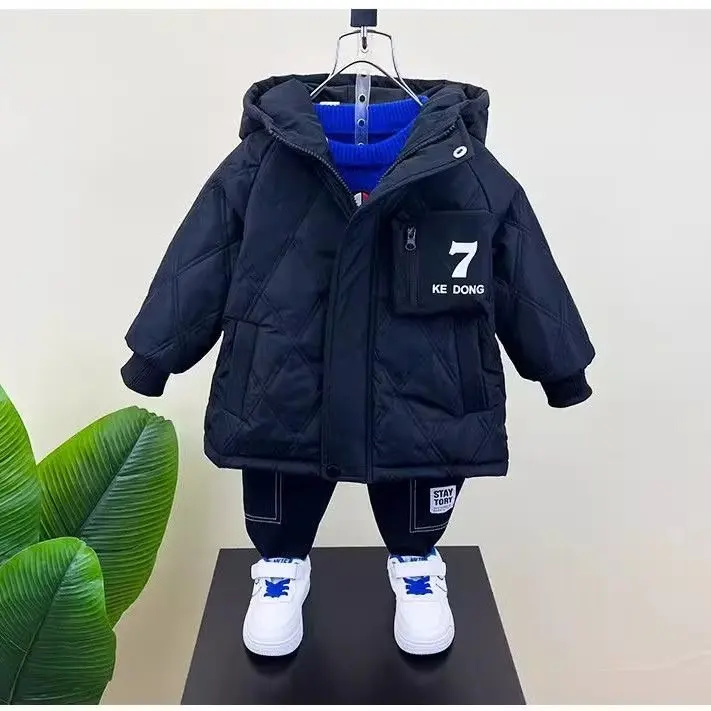 Зимняя куртка для мальчиков и девочек зимние детские парки пуховик средней длины