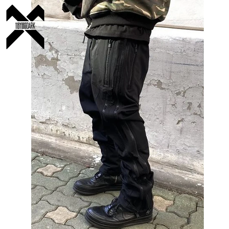

Брюки-карго мужские тактические, джоггеры с эластичным поясом, уличная одежда в стиле хип-хоп, дизайнерские штаны на молнии, Techwear, черные