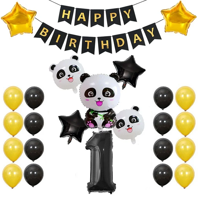 

Panda Foil Balloon 32inch Number Balloon Set Cartoon Animal Balloons Birthday Party Decoration Baby Shower Decorations Globos