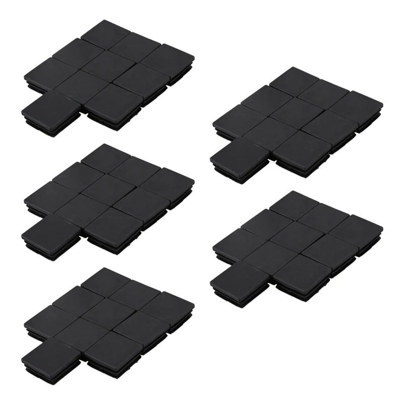 

50 Pcs Plastic Square Blanking End Cap Tubing Tube Inserts 38Mm X 38Mm