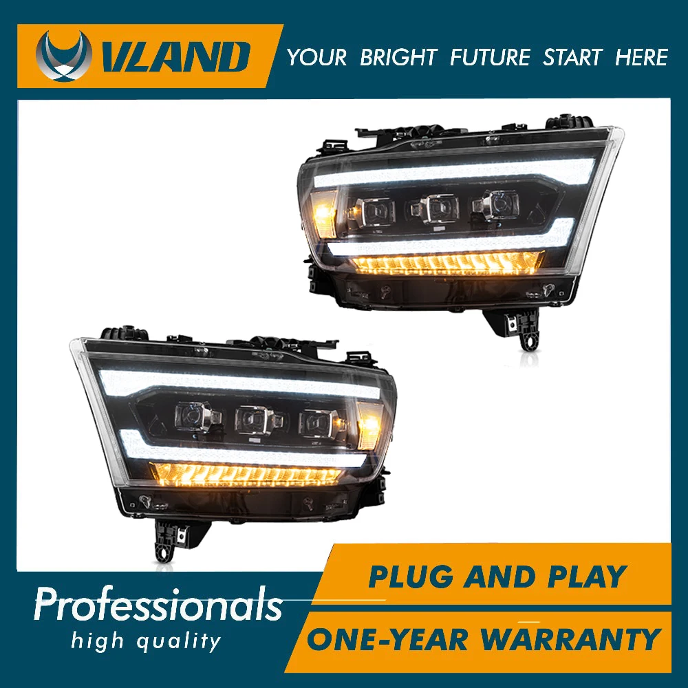 

Vland Factory Headlights Switch Turn Signal Head Lamp 2019-Up Head Lamp For Dodge Ram 1500 Headlights YAX-RAM-6001A