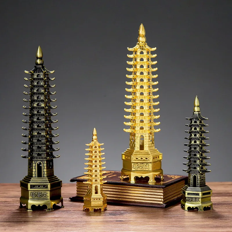 Креативная модель фэн-шуй из цинкового сплава 3D, китайская статуя искусственной елки, ручная работа из металла