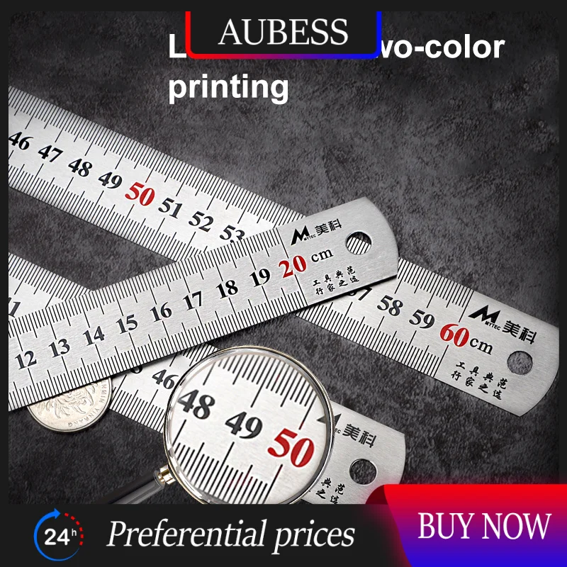 

15cm/20cm/30cm/50cm Metric Ruler Precision Measuring Tool Centimeter Inches Scale Ruler Straightedge Double Side Scale 500mm