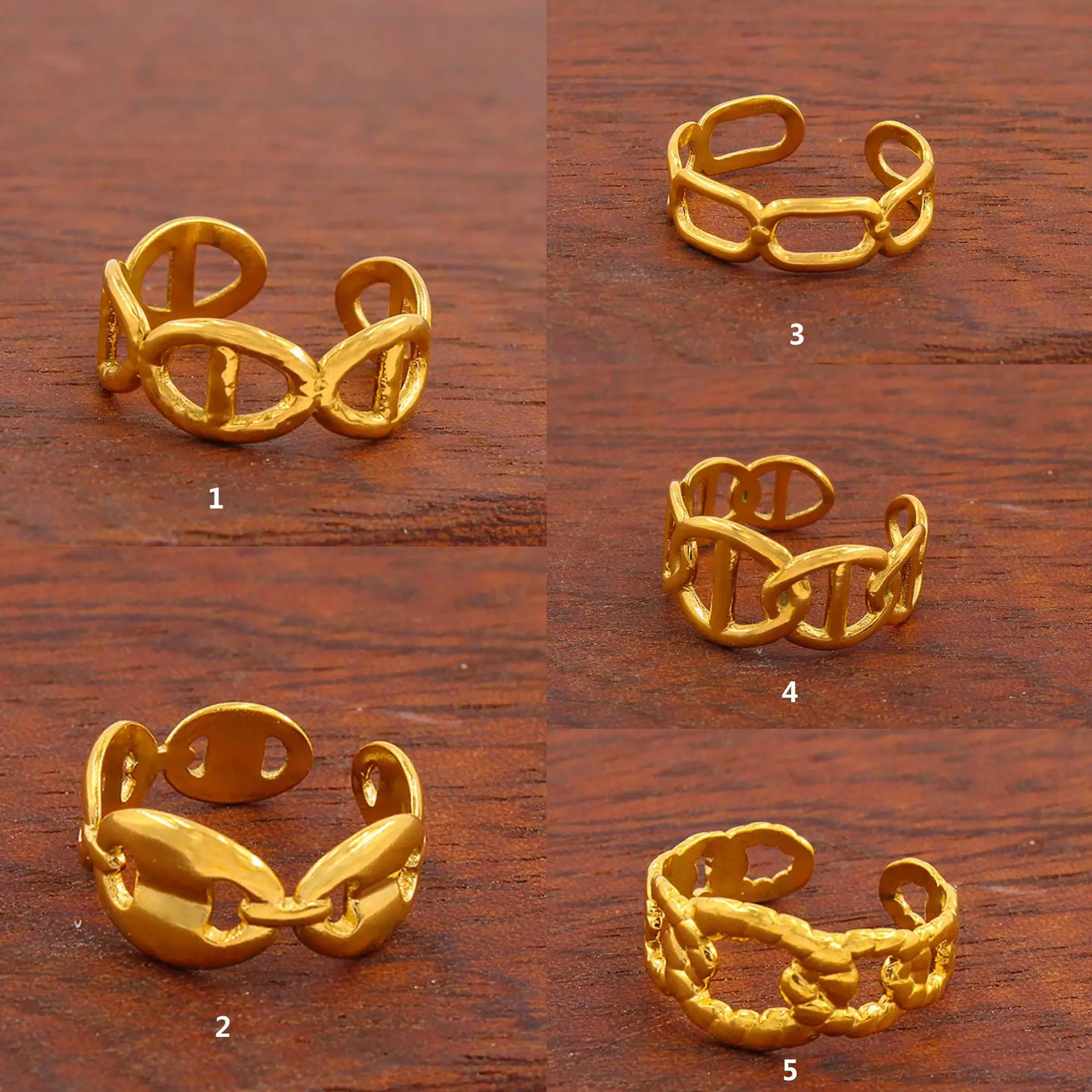 Женское Открытое кольцо из нержавеющей стали французское регулируемое