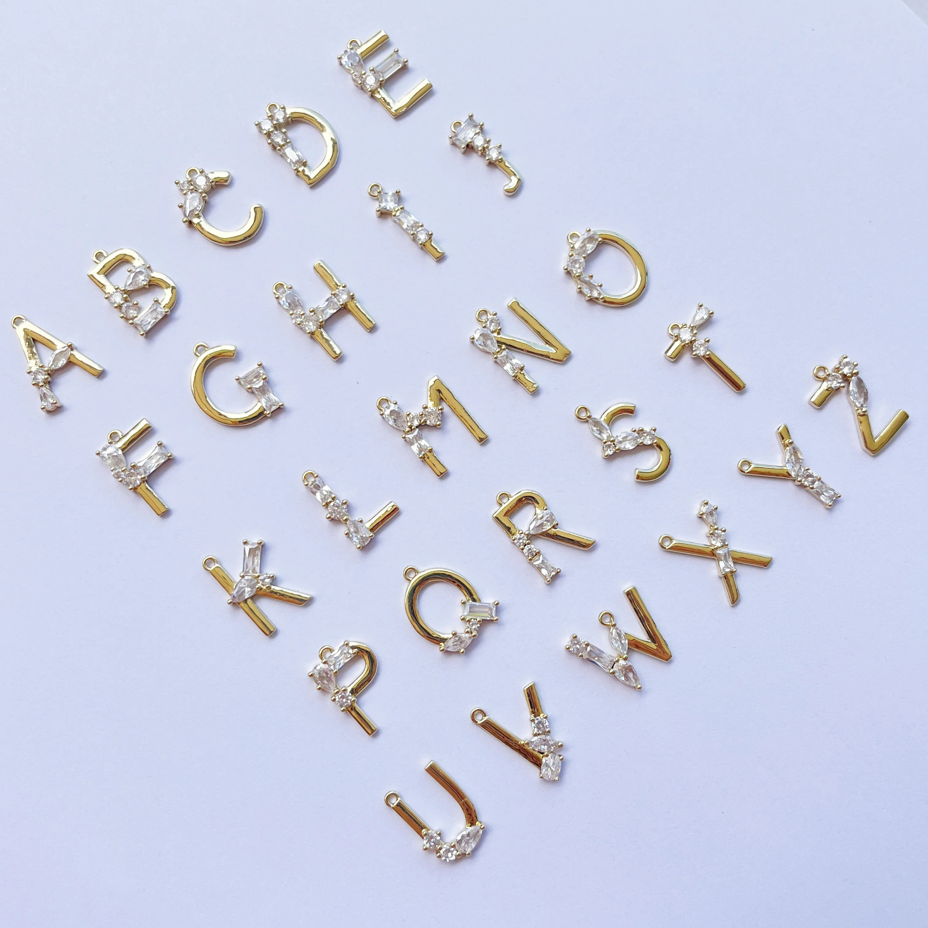 5 шт./пакет нежный золотой серебряный кулон с 26 буквами элегантный микро-паве