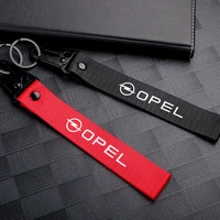 1pcs car badge ribbon lanyard key chain keyrings key accessories for opel astra g h j k corsa d vectra c insignia antara opc etc