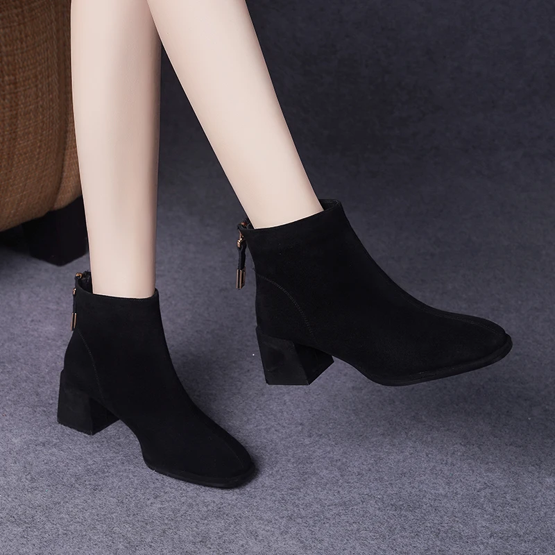 

Осень-зима 2023, новые ботинки Martin из натуральной кожи на среднем каблуке, матовые, с флисовой подкладкой