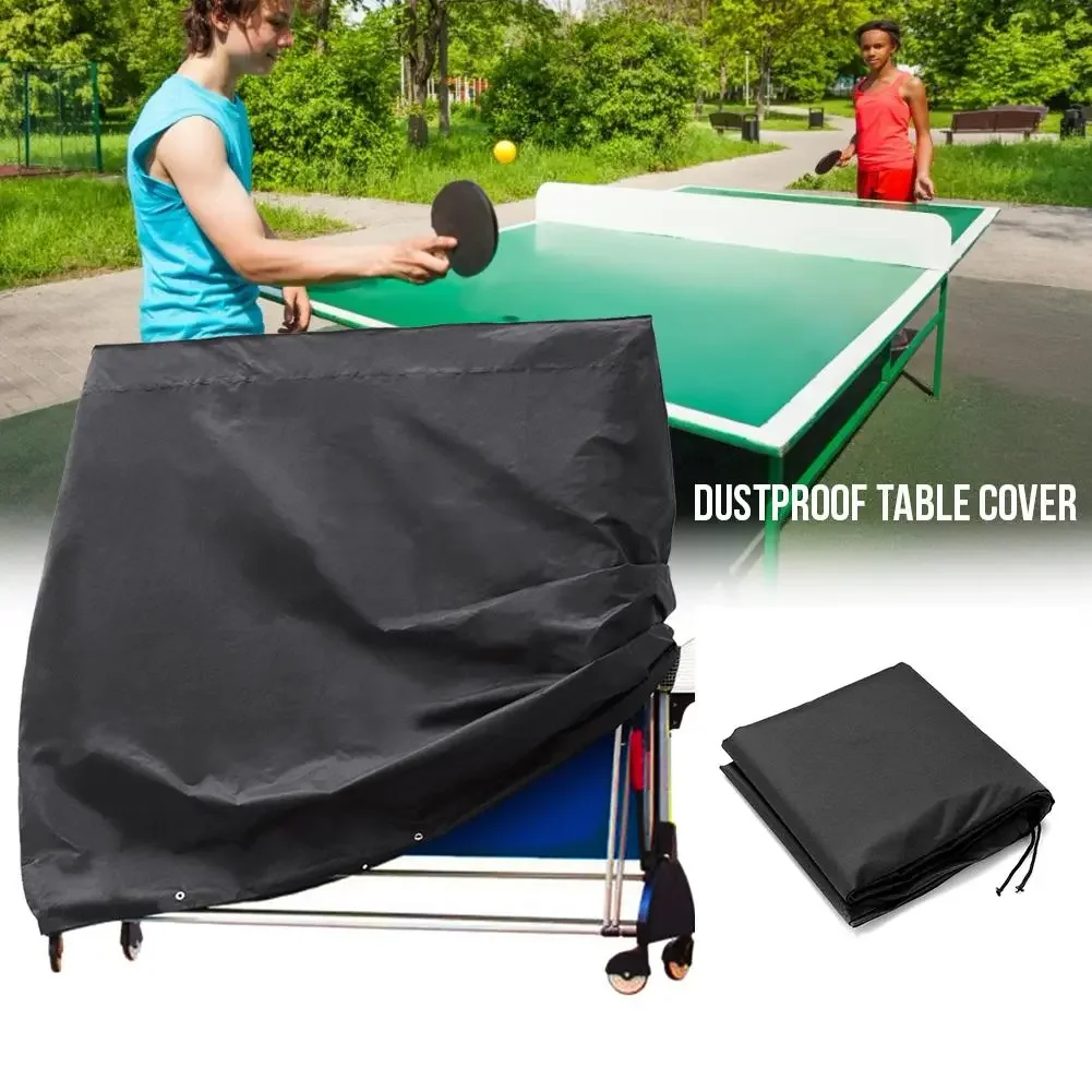 

Table Tennis Table Protective Cover Dustproof Cover For Indoor Outdoor Adjustable Multifunctional Car Black Portable