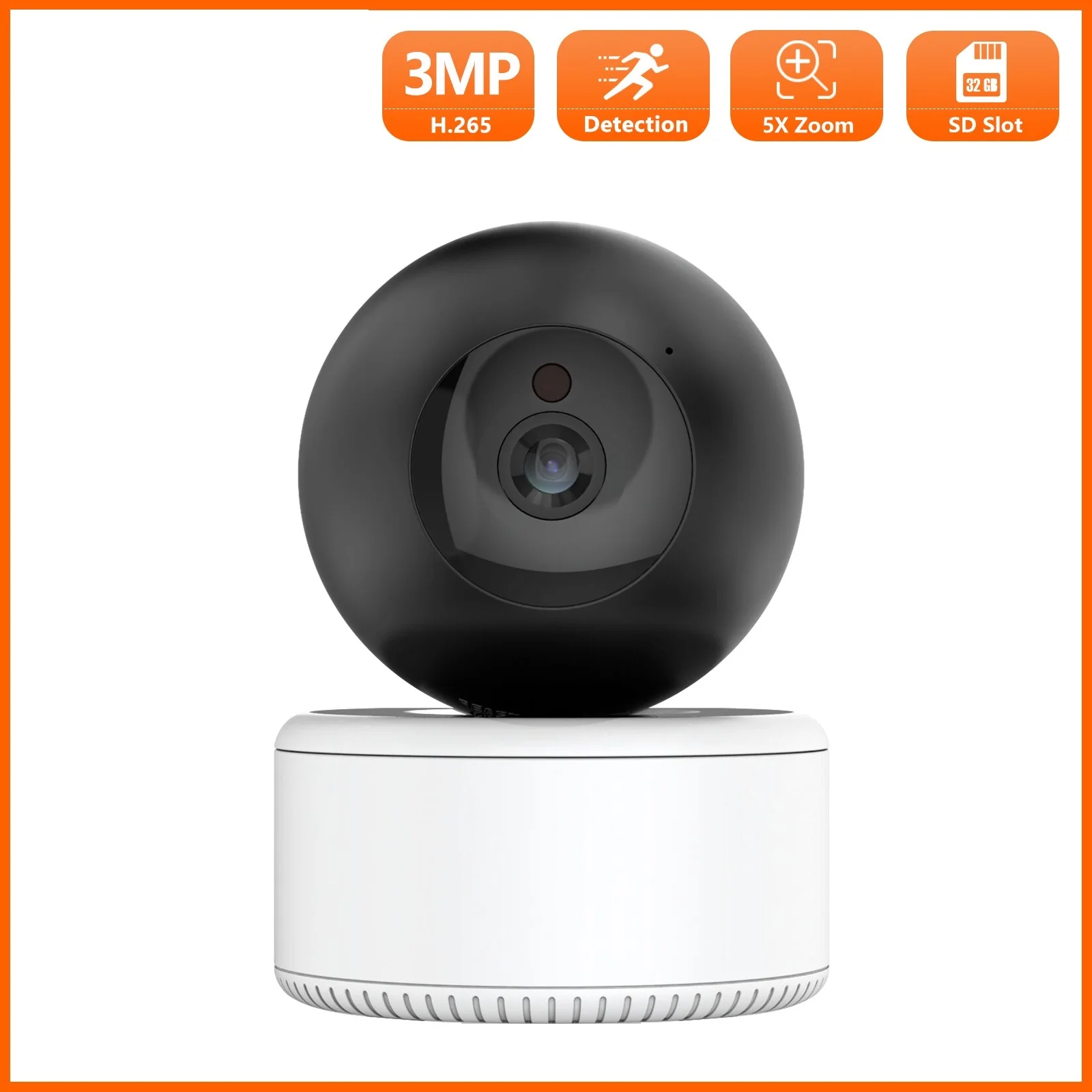 

2K 3MP Smart Home IP Camera WiFi Auto Tracking Indoor PTZ Security Cameras 1536P 5X Digital Zoom Two Way Audio / Storage