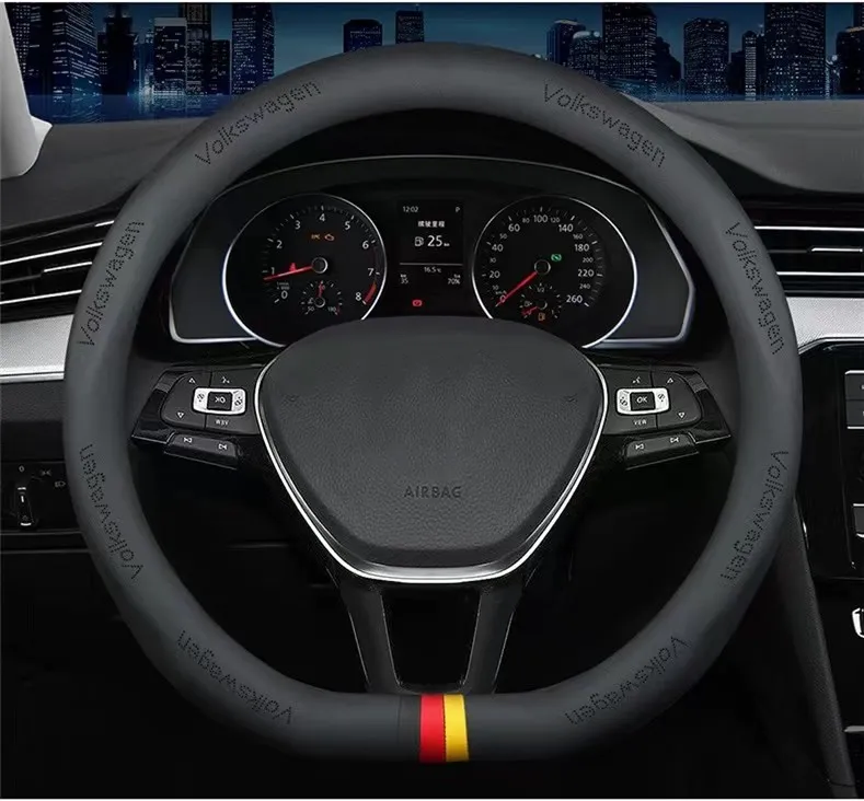 

Автомобильный чехол на руль из искусственной кожи для Volkswagen VW Golf 7 MK7 Polo Passat B8 Tiguan Jetta GTI R, наклейка, аксессуары для интерьера