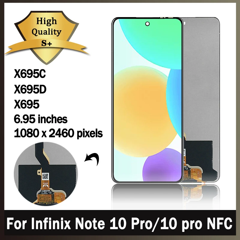 Оригинальный ЖК-дисплей для Infinix Note 10 Pro X695 X695D, дисплей, сенсорный экран, запасные части для Note10Pro NFC LCD X695C, замена