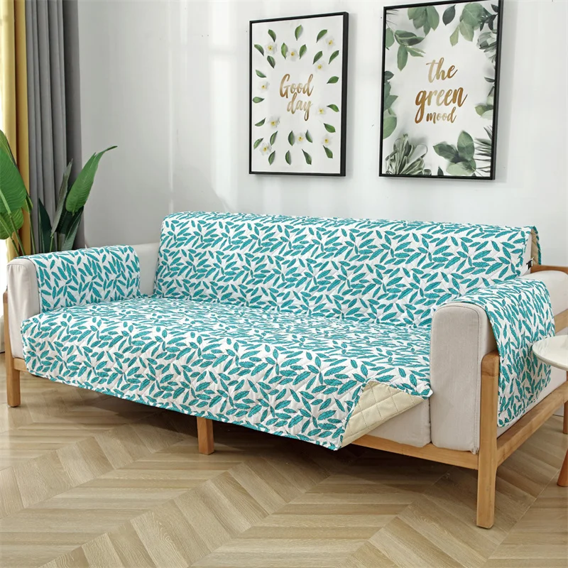 

Single Double Three Universal Natural Leaf Pet Sofa Cushion Cover Printed Recliner Cover Children Pet Sofa Cushion Cover