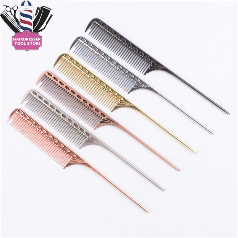 

Professional Metal Rat Tail Hair Combs Fine Teeth Women Hairdressing Styling Comb Salon Hairdresser Cutting Tools Accessories