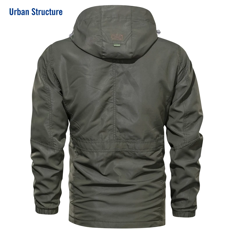 2022 Autumn Men's Tactical Hooded Outdoor Coats Spring Fall Windbreaker Jacket Cargo Stand Collar Military Bomber Jackets Coat